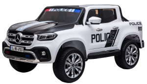Masinuta electrica 4 x 4 Premier Mercedes X-Class Police, 12V, roti cauciuc EVA, scaun piele ecologica, alb [2]