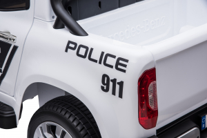 Masinuta electrica 4 x 4 Premier Mercedes X-Class Police, 12V, roti cauciuc EVA, scaun piele ecologica, alb [14]