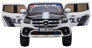 Masinuta electrica 4 x 4 Premier Mercedes X-Class Police, 12V, roti cauciuc EVA, scaun piele ecologica, alb [8]