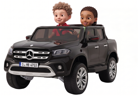 Masinuta electrica 4 x 4 Premier Mercedes X-Class, 12V, roti cauciuc EVA, scaun piele ecologica, negru