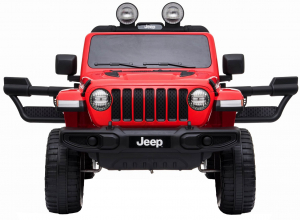Masinuta electrica Jeep Wrangler Rubicon 12V, 2 motoare, roti EVA, scaun piele ecologica, rosu [2]