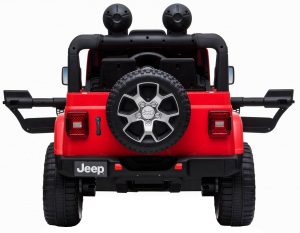 Masinuta electrica Jeep Wrangler Rubicon 12V, 2 motoare, roti EVA, scaun piele ecologica, rosu [3]