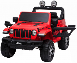 Masinuta electrica Jeep Wrangler Rubicon 12V, 2 motoare, roti EVA, scaun piele ecologica, rosu [5]