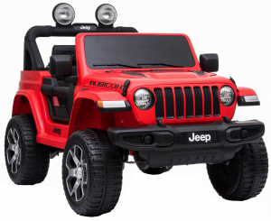 Masinuta electrica Jeep Wrangler Rubicon 12V, 2 motoare, roti EVA, scaun piele ecologica, rosu [9]