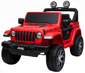 Masinuta electrica Jeep Wrangler Rubicon 12V, 2 motoare, roti EVA, scaun piele ecologica, rosu [10]