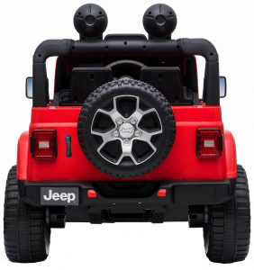 Masinuta electrica Jeep Wrangler Rubicon 12V, 2 motoare, roti EVA, scaun piele ecologica, rosu [15]