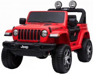 Masinuta electrica Jeep Wrangler Rubicon 12V, 2 motoare, roti EVA, scaun piele ecologica, rosu [19]