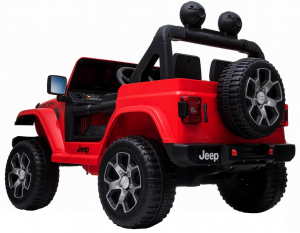 Masinuta electrica Jeep Wrangler Rubicon 12V, 2 motoare, roti EVA, scaun piele ecologica, rosu [20]