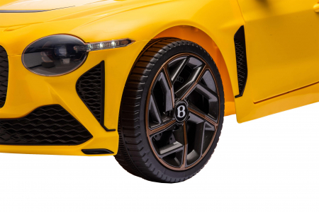 Masinuta electrica 4x4 Premier Bentley Bacalar, 12V, roti cauciuc EVA, scaun piele ecologica, galben [6]
