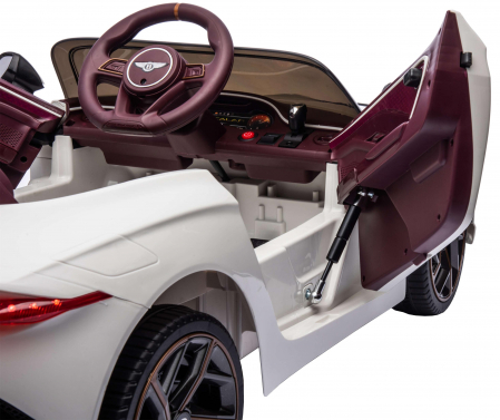 Masinuta electrica 4x4 Premier Bentley Bacalar, 12V, roti cauciuc EVA, scaun piele ecologica, alb [24]