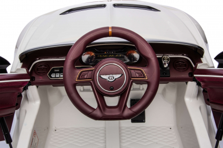 Masinuta electrica 4x4 Premier Bentley Bacalar, 12V, roti cauciuc EVA, scaun piele ecologica, alb [28]