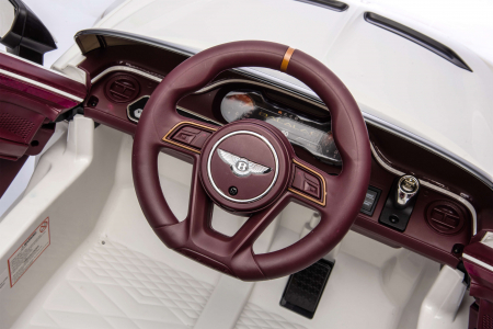 Masinuta electrica 4x4 Premier Bentley Bacalar, 12V, roti cauciuc EVA, scaun piele ecologica, alb [29]