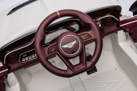 Masinuta electrica 4x4 Premier Bentley Bacalar, 12V, roti cauciuc EVA, scaun piele ecologica, alb [30]