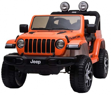 Masinuta electrica 4x4 Premier Jeep Wrangler Rubicon, 10.8V baterie Li-Ion, roti cauciuc EVA, scaun piele ecologica, portocaliu [12]