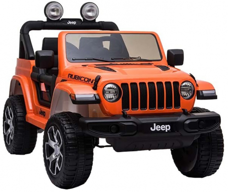 Masinuta electrica 4x4 Premier Jeep Wrangler Rubicon, 10.8V baterie Li-Ion, roti cauciuc EVA, scaun piele ecologica, portocaliu [10]