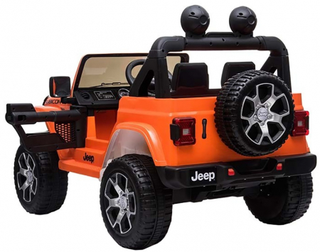 Masinuta electrica 4x4 Premier Jeep Wrangler Rubicon, 10.8V baterie Li-Ion, roti cauciuc EVA, scaun piele ecologica, portocaliu [5]
