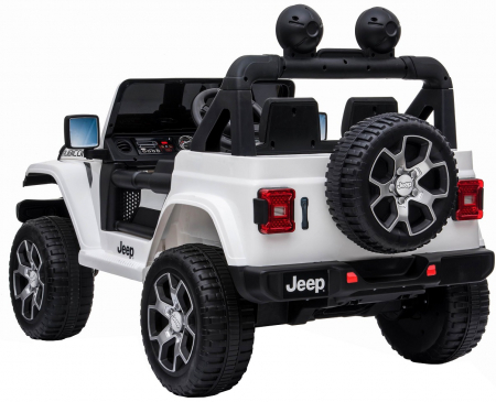 Masinuta electrica 4x4 Premier Jeep Wrangler Rubicon, 10.8V baterie Li-Ion, roti cauciuc EVA, scaun piele ecologica, alb [5]