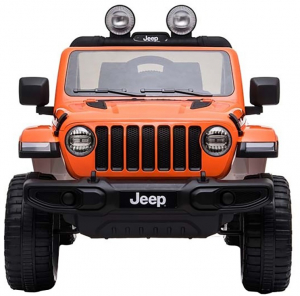 Masinuta electrica 4x4 Premier Jeep Wrangler Rubicon, 12V, roti cauciuc EVA, scaun piele ecologica, portocaliu [10]