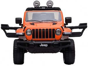 Masinuta electrica 4x4 Premier Jeep Wrangler Rubicon, 12V, roti cauciuc EVA, scaun piele ecologica, portocaliu [14]
