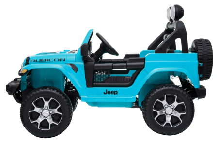 Masinuta electrica 4x4 Premier Jeep Wrangler Rubicon, 12V, roti cauciuc EVA, scaun piele ecologica, turcoaz [2]