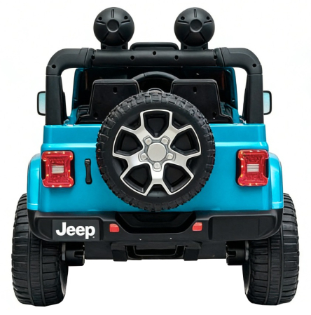 Masinuta electrica 4x4 Premier Jeep Wrangler Rubicon, 12V, roti cauciuc EVA, scaun piele ecologica, turcoaz [4]