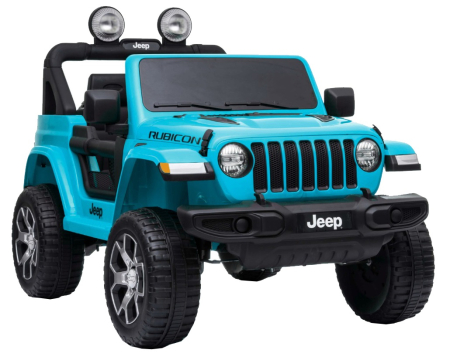 Masinuta electrica 4x4 Premier Jeep Wrangler Rubicon, 12V, roti cauciuc EVA, scaun piele ecologica, turcoaz [1]