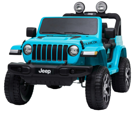 Masinute electrice - Masinuta electrica 4x4 Premier Jeep Wrangler Rubicon, 12V, roti cauciuc EVA, scaun piele ecologica, turcoaz