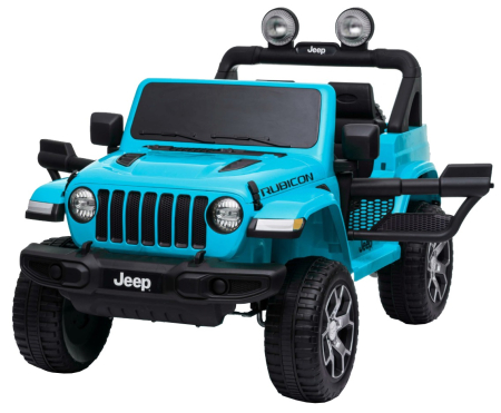 Masinuta electrica 4x4 Premier Jeep Wrangler Rubicon, 12V, roti cauciuc EVA, scaun piele ecologica, turcoaz [6]