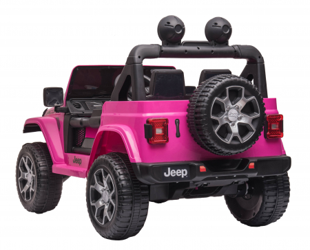 Masinuta electrica 4x4 Premier Jeep Wrangler Rubicon, 12V, roti cauciuc EVA, scaun piele ecologica, roz [5]