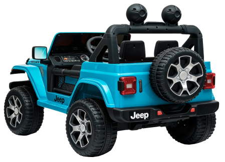 Masinuta electrica 4x4 Premier Jeep Wrangler Rubicon, 12V, roti cauciuc EVA, scaun piele ecologica, turcoaz [5]