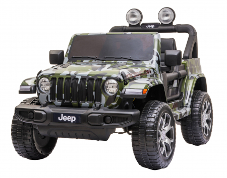 Masinuta electrica 4x4 Premier Jeep Wrangler Rubicon, 12V, roti cauciuc EVA, scaun piele ecologica, camuflaj [3]