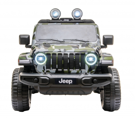 Masinuta electrica 4x4 Premier Jeep Wrangler Rubicon, 12V, roti cauciuc EVA, scaun piele ecologica, camuflaj [17]
