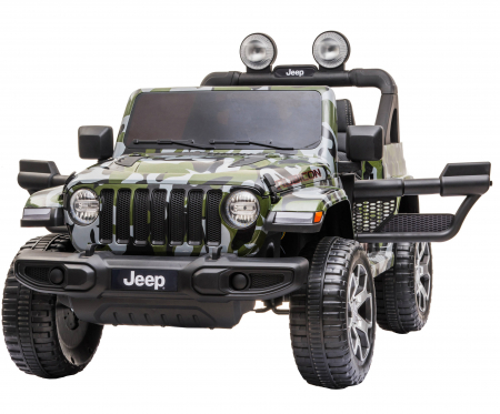 Masinuta electrica 4x4 Premier Jeep Wrangler Rubicon, 12V, roti cauciuc EVA, scaun piele ecologica, camuflaj [10]