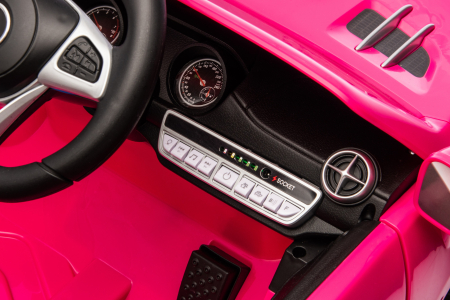 Masinuta electrica Premier Mercedes SL500, 12V, roti cauciuc EVA, scaun piele ecologica, roz [13]