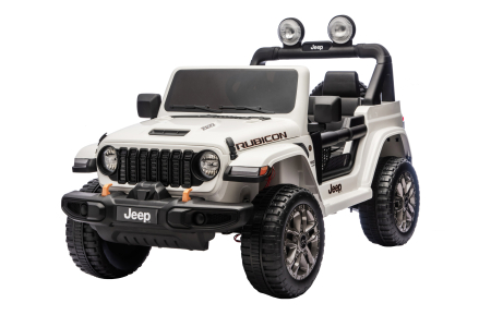 Masinute electrice - Masinuta electrica 4x4 Premier Jeep Wrangler Rubicon, 24V, 4x200W, roti cauciuc EVA, scaun piele ecologica, alb
