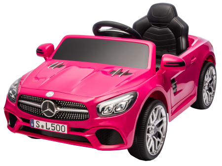 Masinuta electrica Premier Mercedes SL500, 12V, roti cauciuc EVA, scaun piele ecologica, roz [8]