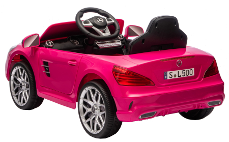 Masinuta electrica Premier Mercedes SL500, 12V, roti cauciuc EVA, scaun piele ecologica, roz [5]