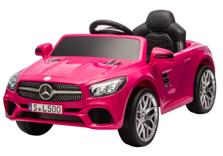 Masinuta electrica Premier Mercedes SL500, 12V, roti cauciuc EVA, scaun piele ecologica, roz [2]