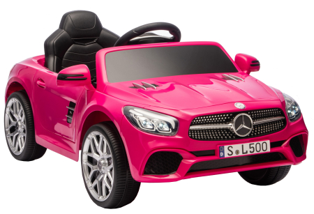 Masinuta electrica Premier Mercedes SL500, 12V, roti cauciuc EVA, scaun piele ecologica, roz [7]