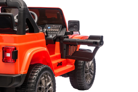 Masinuta electrica 4x4 Premier Jeep Wrangler Rubicon, 24V, 4x200W, roti cauciuc EVA, scaun piele ecologica, portocaliu [11]
