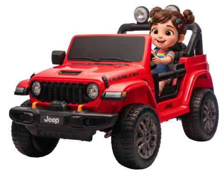 Masinute electrice - Masinuta electrica 4x4 Premier Jeep Wrangler Rubicon, 24V, 4x200W, roti cauciuc EVA, scaun piele ecologica, rosu