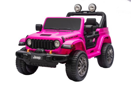 Masinute electrice - Masinuta electrica 4x4 Premier Jeep Wrangler Rubicon, 24V, 4x200W, roti cauciuc EVA, scaun piele ecologica, roz
