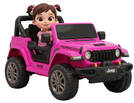 Masinute electrice - Masinuta electrica 4x4 Premier Jeep Wrangler Rubicon, 24V, 4x200W, roti cauciuc EVA, scaun piele ecologica, roz