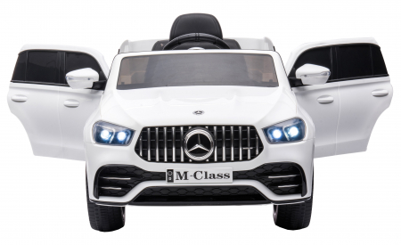 Masinuta electrica 4x4 Premier Mercedes M-Class, 12V, roti cauciuc EVA, scaun piele ecologica, alb [8]