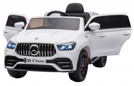 Masinuta electrica 4x4 Premier Mercedes M-Class, 12V, roti cauciuc EVA, scaun piele ecologica, alb [9]