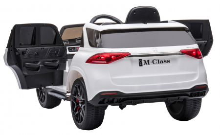 Masinuta electrica 4x4 Premier Mercedes M-Class, 12V, roti cauciuc EVA, scaun piele ecologica, alb [10]