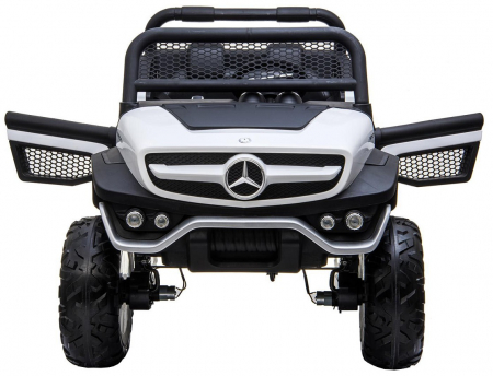 Masinuta electrica 4x4 Premier Mercedes Unimog, 12V, roti cauciuc EVA, scaun piele ecologica, alb [3]