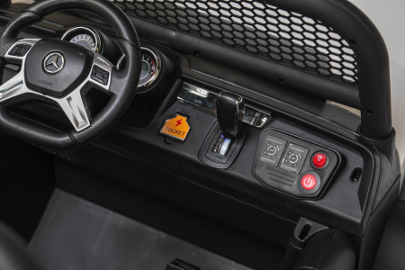 Masinuta electrica 4x4 Premier Mercedes Unimog, 12V, roti cauciuc EVA, scaun piele ecologica, alb [11]