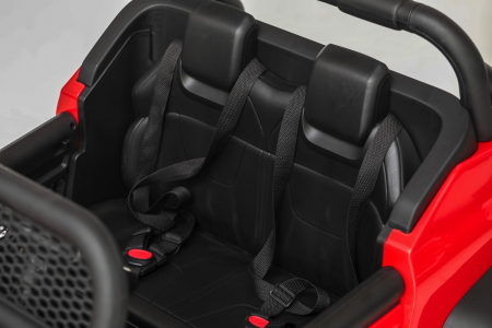 Masinuta electrica 4x4 Premier Mercedes Unimog, 12V, roti cauciuc EVA, scaun piele ecologica, rosu [9]