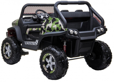 Masinuta electrica 4x4 Premier Mercedes Unimog, 12V, roti cauciuc EVA, scaun piele ecologica, camuflaj [4]